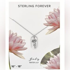 NEW Sterling Forever Silver Water Lily Pendant July Birth Flower Necklace